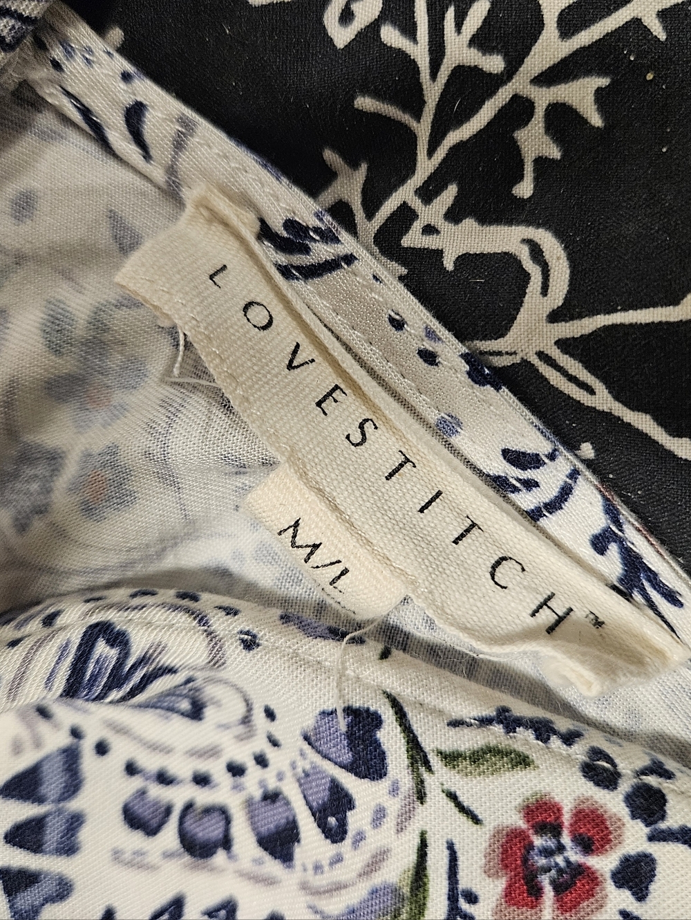 LOVESTITCH Blue Paisley Floral Maxi Dress with Pockets M/L Boho Coastal - Picture 7 of 7